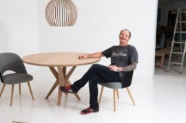 The snapper snapped: Angus Thomas at the end of a shoot (photo: Benchmark furniture)