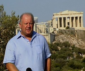 Malcolm Brabant on duty as the BBC's Athens correspondent
