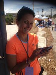 Magda Gouma is one if the most willing workers in the world with a million euro smile - just don't get between her and her coffee (Photo: B Spender)